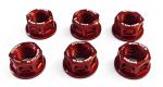 Evotech Mutternset Rot  (6 Stk.) M10x1,25 Kettenblattträger KTM 1290 SDR / GT